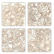 Unique pattern card set with art flowers N11