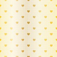 Seamless golden lace pattern with hearts