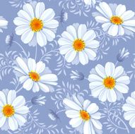 Floral seamless pattern - daisy N4