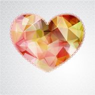 Big heart with polygonal geometric pattern N2