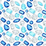 blue Sapphire and diamonds saturated color seamless pattern