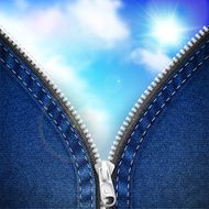 Denim background with open zipper N5