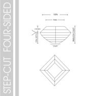 Diamond shape step-cut four sided