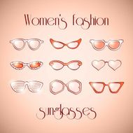 Women fashion isolated sunglasses set N4