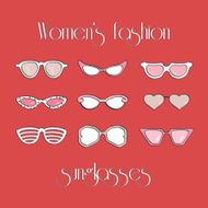 Women&#039;s fashion isolated sunglasses set N2