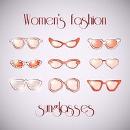 Women fashion isolated sunglasses set N5