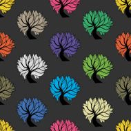 Seamless pattern colorful tree