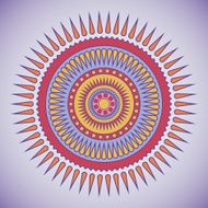Red and violet tribal circle design