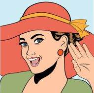 popart retro woman with sun hat in comics style N5