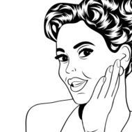 pop art retro woman in comics style N13