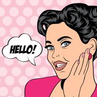 pop art retro woman in comics style N14