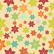 Abstract Colorful Flowers Seamless Pattern Vector N15
