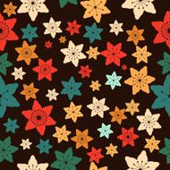 Abstract Colorful Flowers Seamless Pattern Vector N17