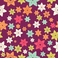 Abstract Colorful Flowers Seamless Pattern Vector N18