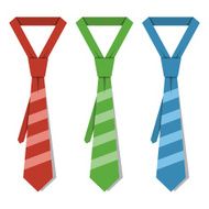 Vector isolated striped ties on white background