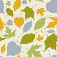 Seamless pattern with stylized silhouette leaves N5