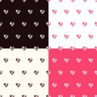 Seamless patterns with hearts set