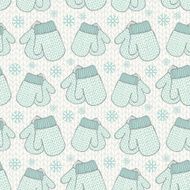 Seamless pattern with colorful stylized knitted mittens N2