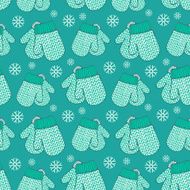Seamless pattern with colorful stylized knitted mittens N5
