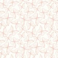 Seamless pattern with hand drawn outline butterflies N6