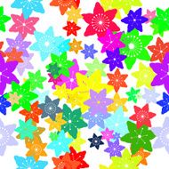Abstract Colorful Flowers Seamless Pattern Vector N19