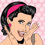 popart retro woman in comics style N10