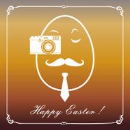 Happy hipster easter egg card