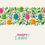 Colorful Easter seamless pattern banner