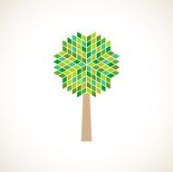 Simple geometric icon of tree