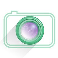 Lens camera icon green Vector