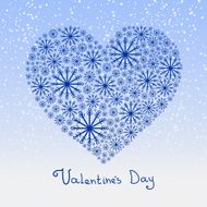 Snowflakes in the shape of heart