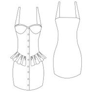Frilled bustier dress