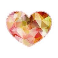 Big heart with polygonal geometric pattern N4