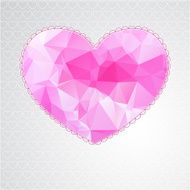 Big heart with polygonal geometric pattern N5