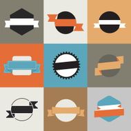 Retro banners color template