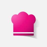 Paper clipped sticker chef cap N8