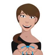 Expressive Girl vector with water