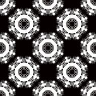 Seamless pattern with white tracery on a black N2