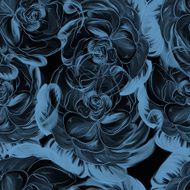 seamless pattern with digital flowers
