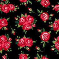 roses pattern on black