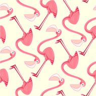 vector seamless pattern with pink flamingo N2