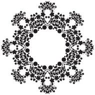 Lace ornament round doily geometric flower pattern floral holiday N26