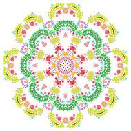 Lace ornament round doily geometric flower pattern floral holiday N28