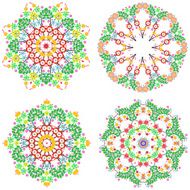 Set of lace ornament round doily geometric flower pattern floral N6