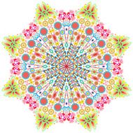 Lace ornament round doily geometric flower pattern floral holiday N29