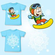 kid shirt with snowboarder printed N2