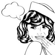 cute retro woman in comics style N80
