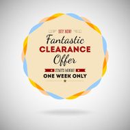Fantastic clearance offer badge vintage style for marketing