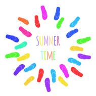 Summer time Slippers Banner Vector