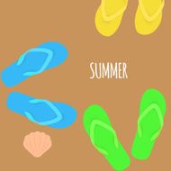 Summer time Slippers Banner Vector N2